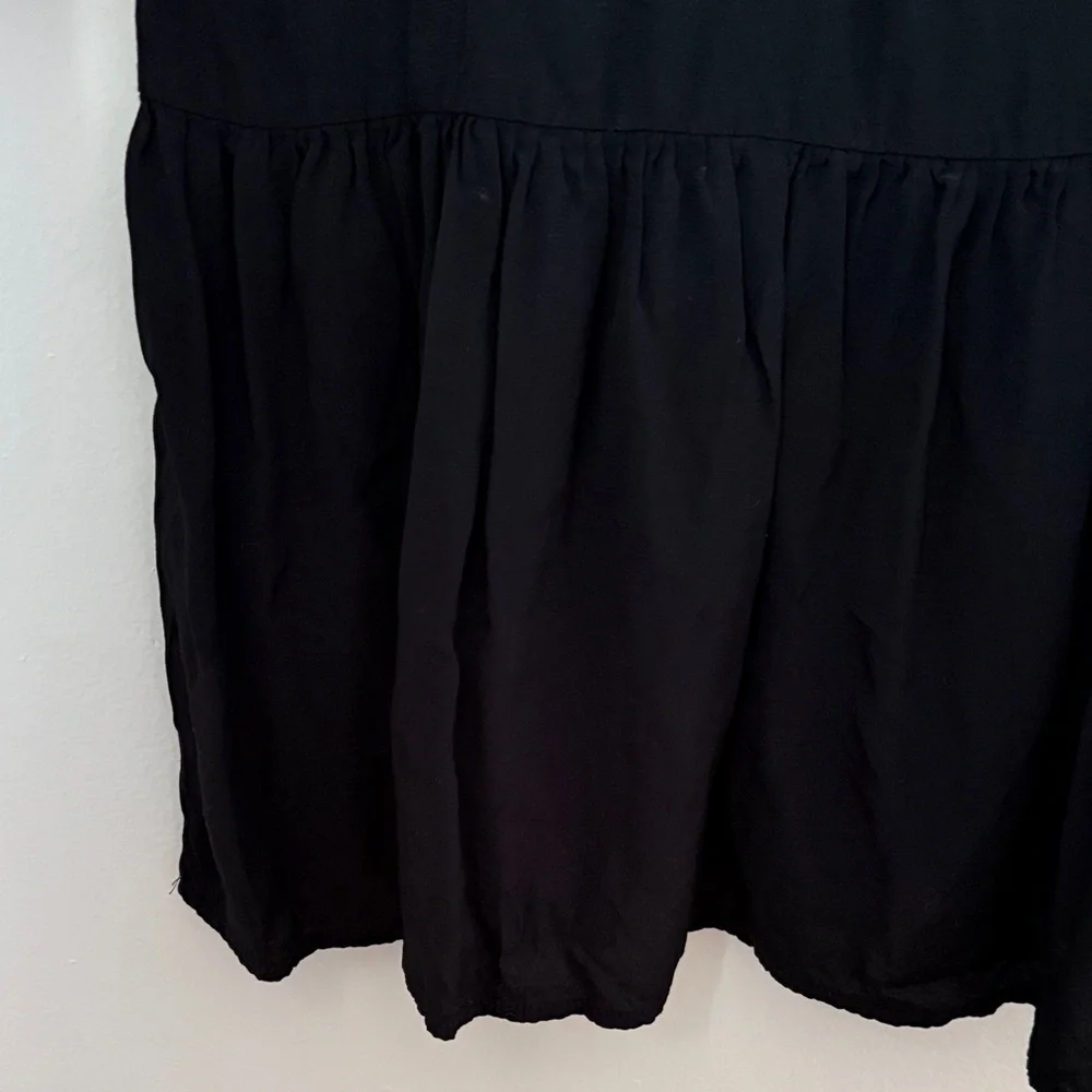 A New Day black midi dress spaghetti strap maxi dress tiered ruffle bottom XS